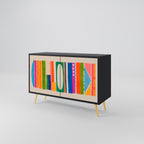 GEOMETRIC SHINE Sideboard mit 2 Türen in Schwarz
