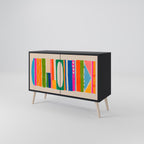 GEOMETRIC SHINE Sideboard mit 2 Türen in Schwarz