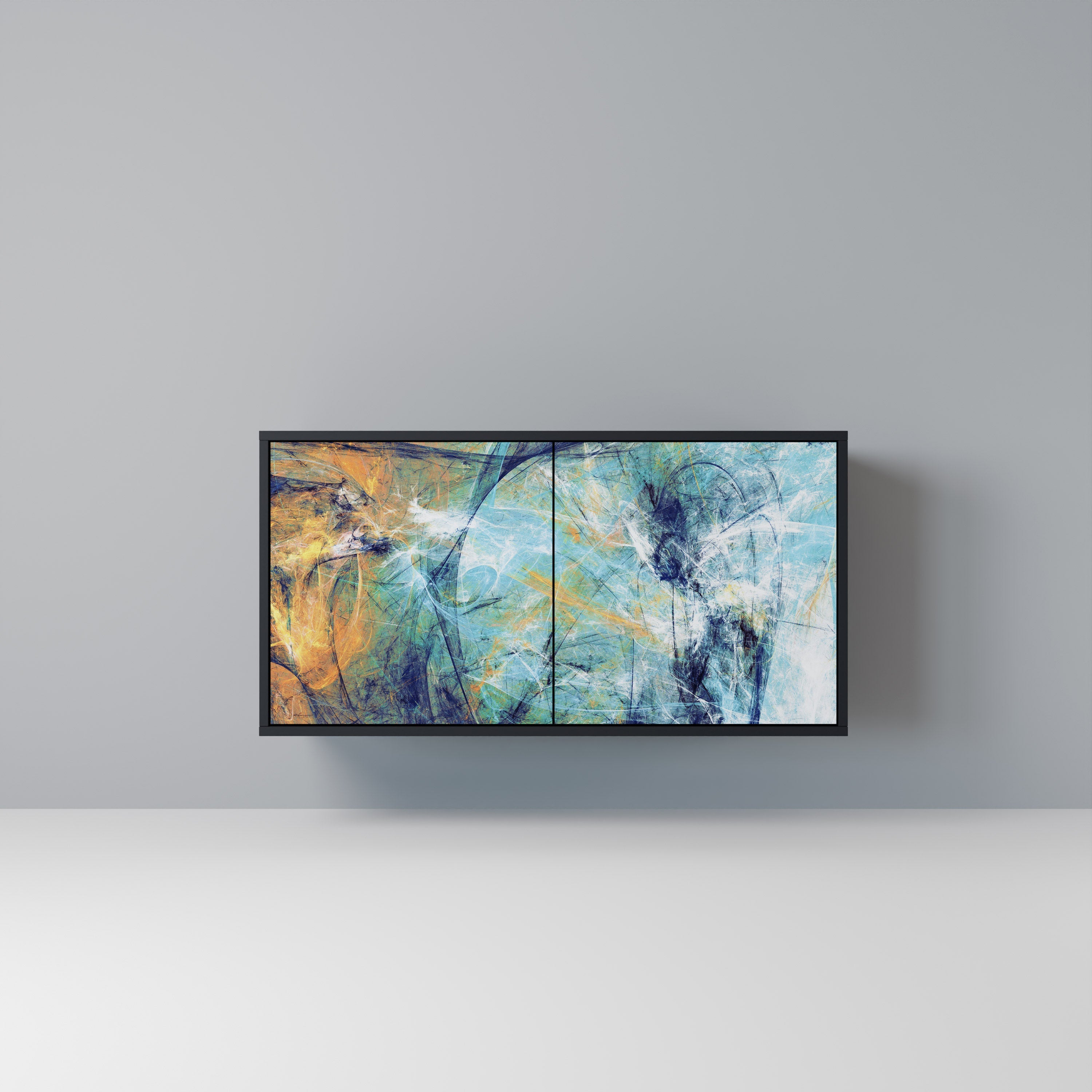 ABSTRACT THOUGHTS Sideboard mit 2 Türen in Schwarz