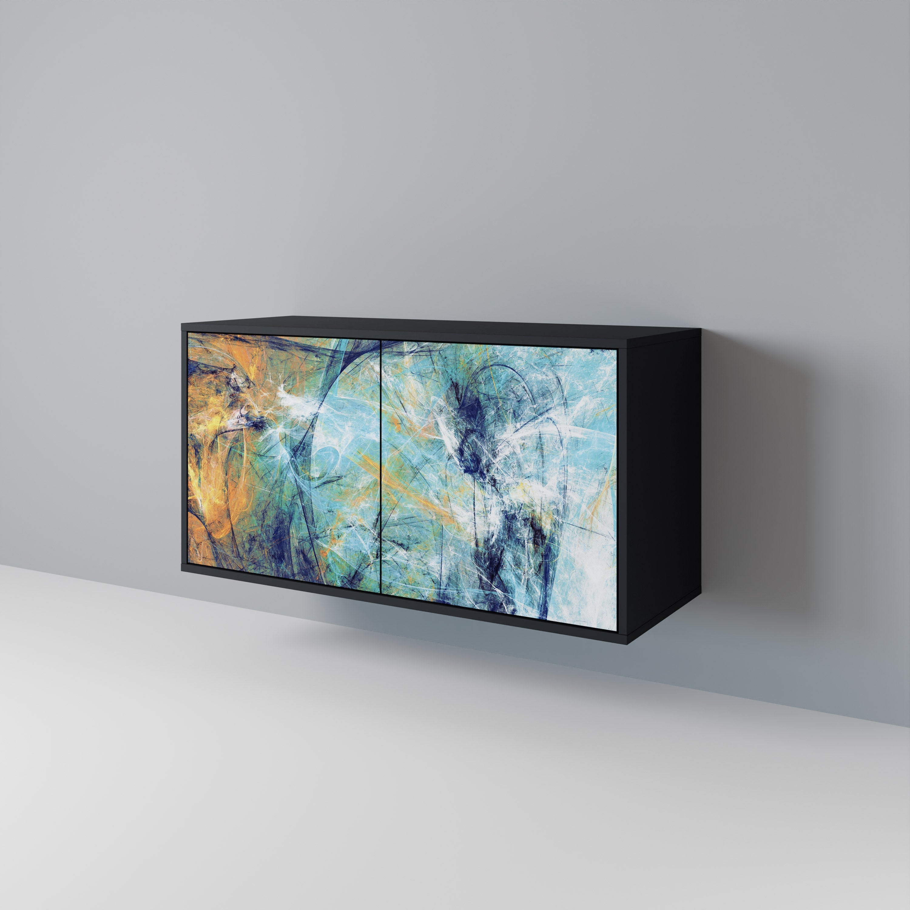 ABSTRACT THOUGHTS Sideboard mit 2 Türen in Schwarz