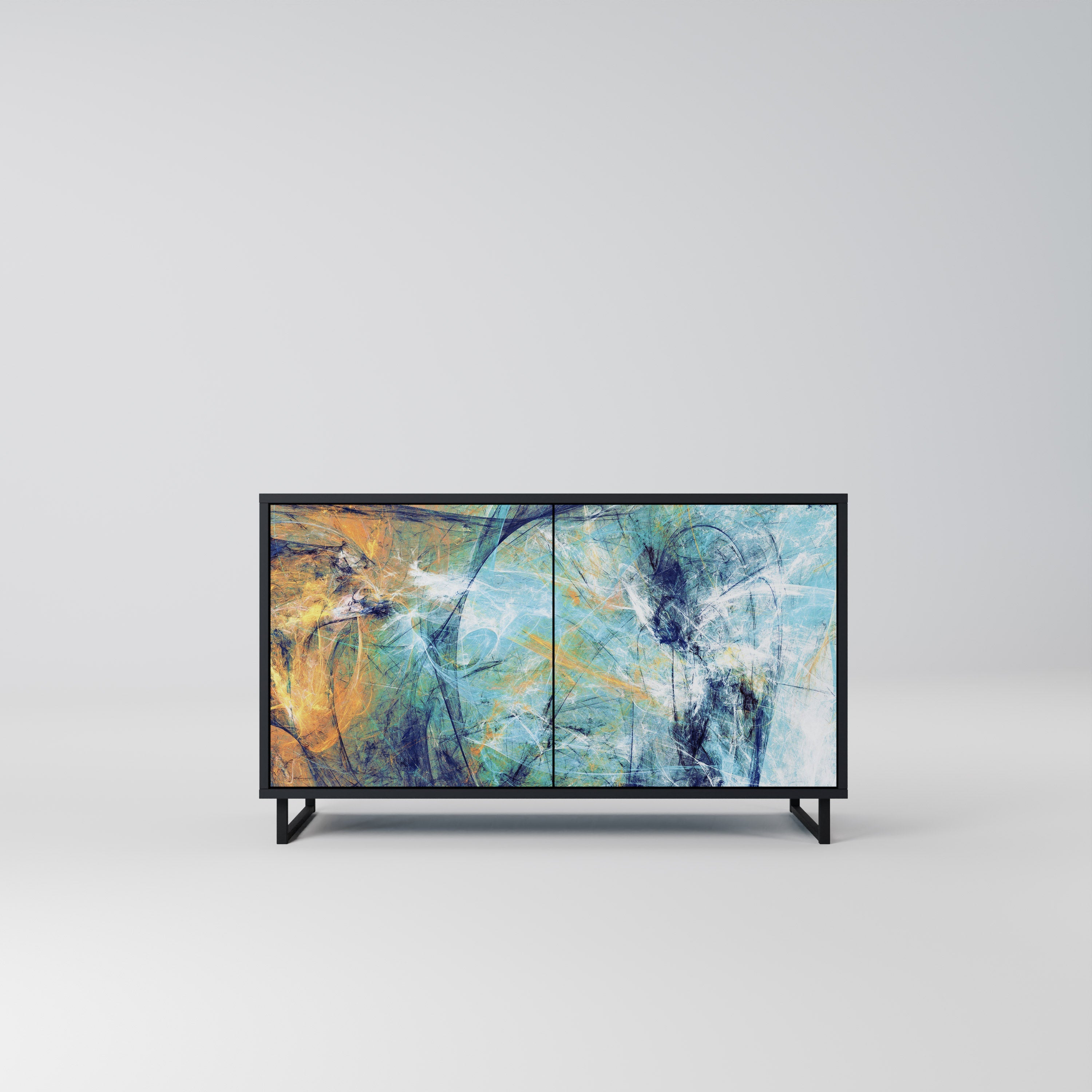 ABSTRACT THOUGHTS Sideboard mit 2 Türen in Schwarz
