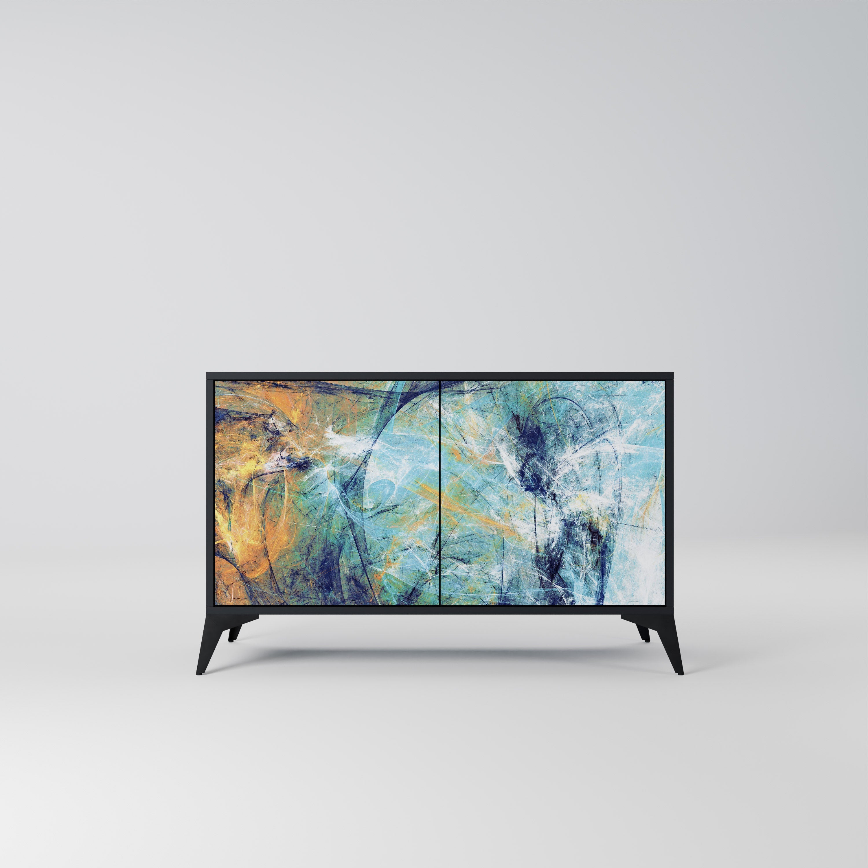 ABSTRACT THOUGHTS Sideboard mit 2 Türen in Schwarz
