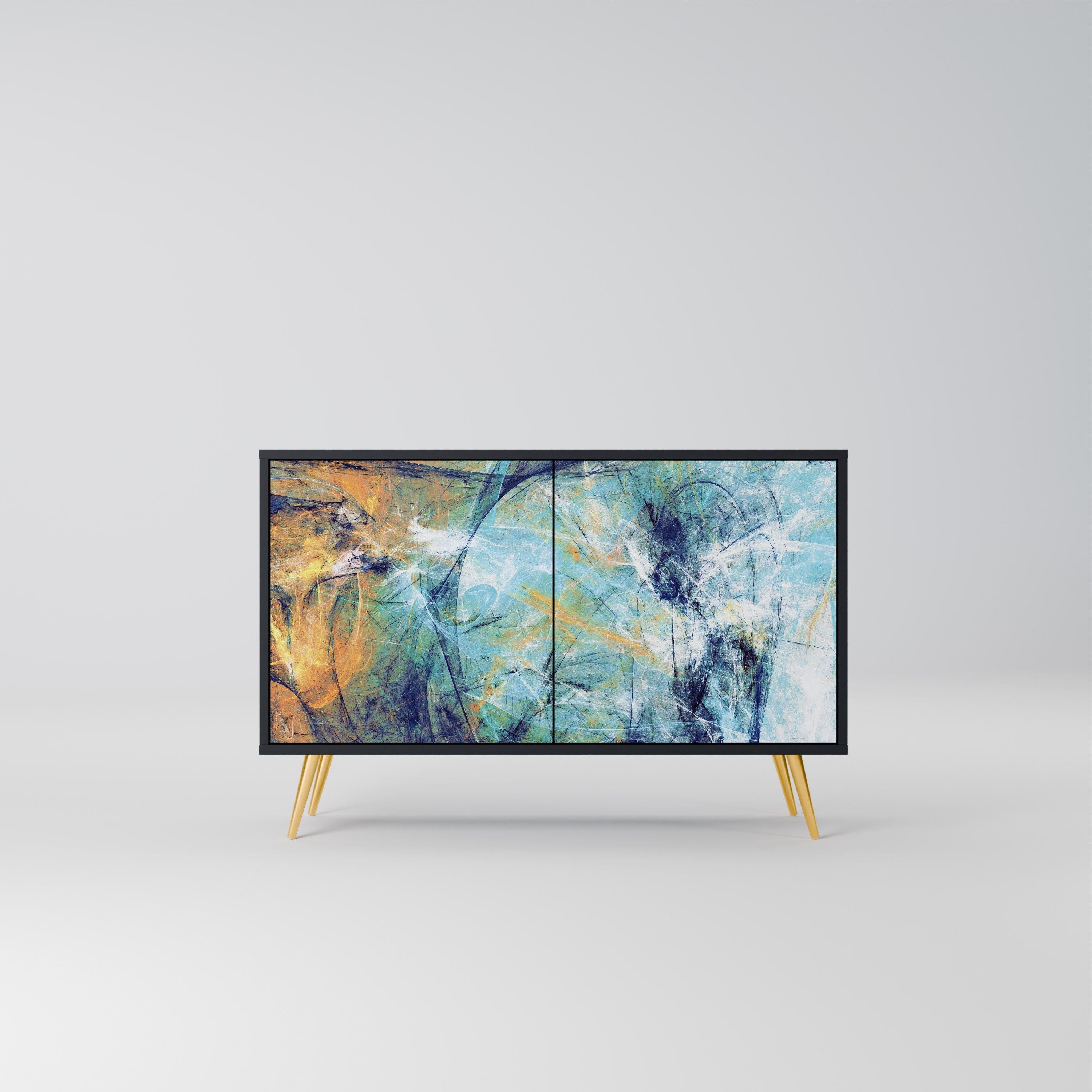 ABSTRACT THOUGHTS Sideboard mit 2 Türen in Schwarz