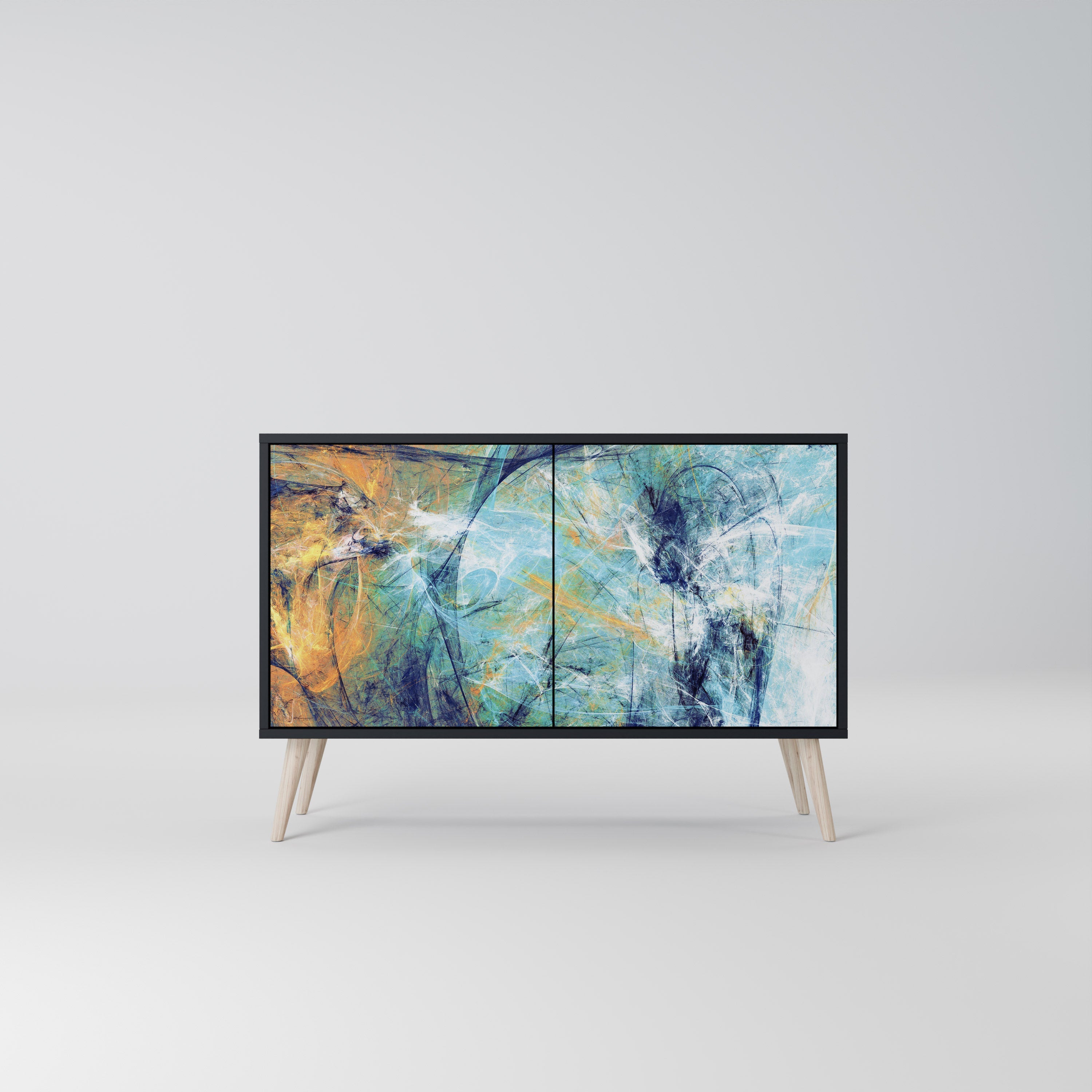 ABSTRACT THOUGHTS Sideboard mit 2 Türen in Schwarz