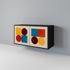 GEOMETRIC PUZZLE Sideboard mit 2 Türen in Schwarz