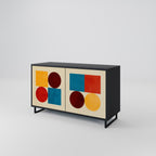 GEOMETRIC PUZZLE Sideboard mit 2 Türen in Schwarz