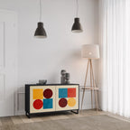 GEOMETRIC PUZZLE Sideboard mit 2 Türen in Schwarz