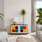 GEOMETRIC PUZZLE Sideboard mit 2 Türen in Schwarz