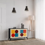 GEOMETRIC PUZZLE Sideboard mit 2 Türen in Schwarz