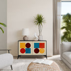 GEOMETRIC PUZZLE Sideboard mit 2 Türen in Schwarz