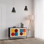 GEOMETRIC PUZZLE Sideboard mit 2 Türen in Schwarz