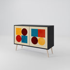 GEOMETRIC PUZZLE Sideboard mit 2 Türen in Schwarz