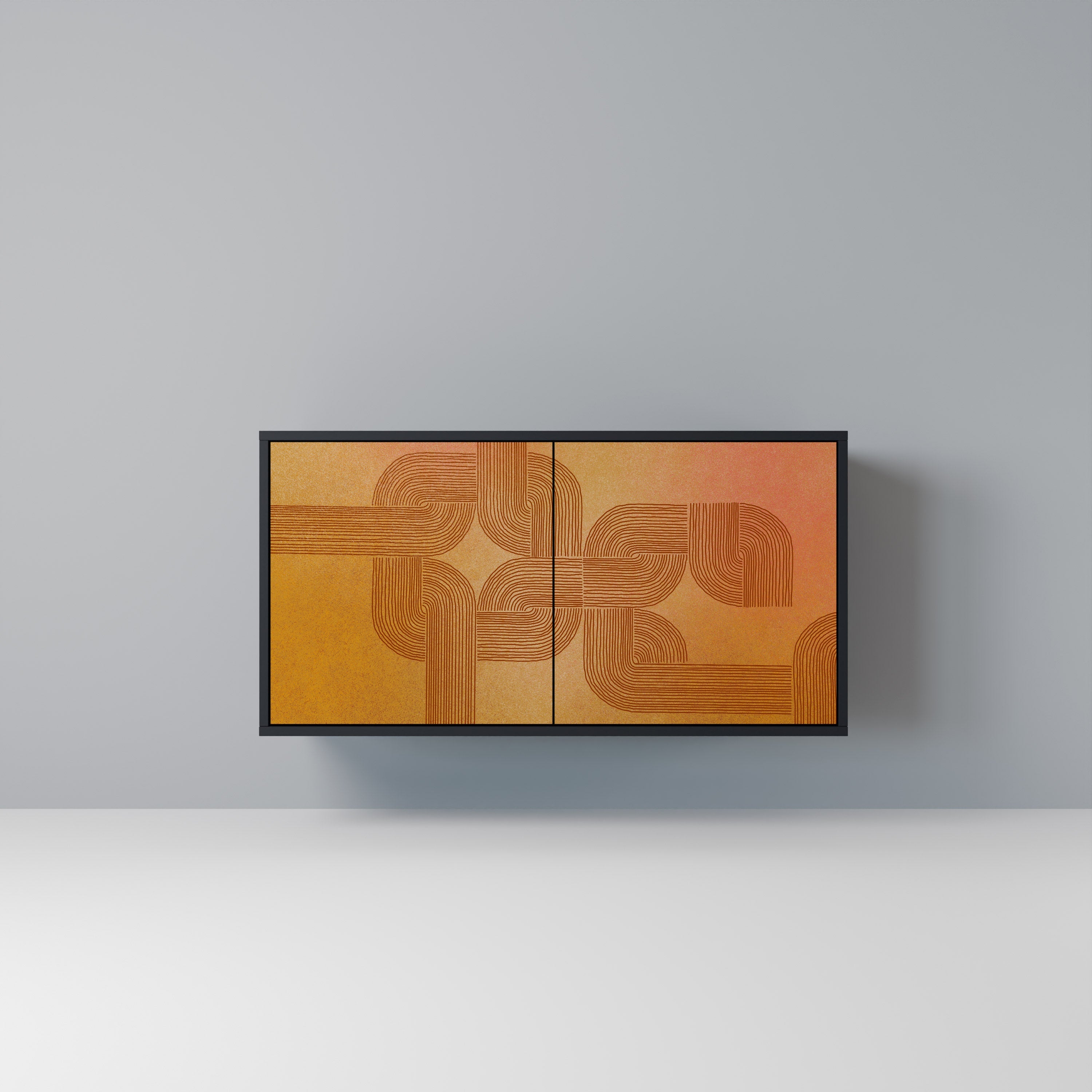 STRENGTHENING RELATION Sideboard mit 2 Türen in Schwarz