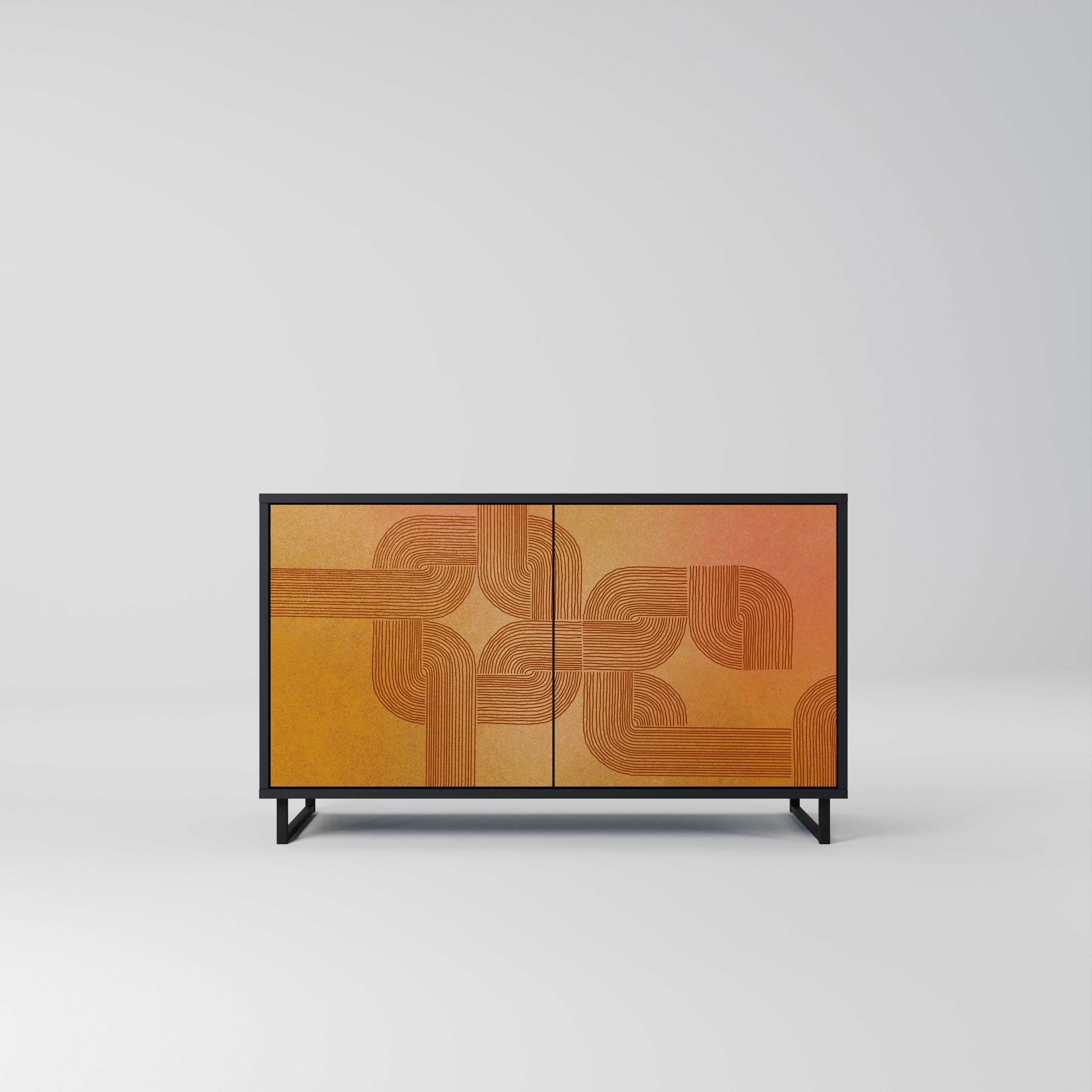 STRENGTHENING RELATION Sideboard mit 2 Türen in Schwarz