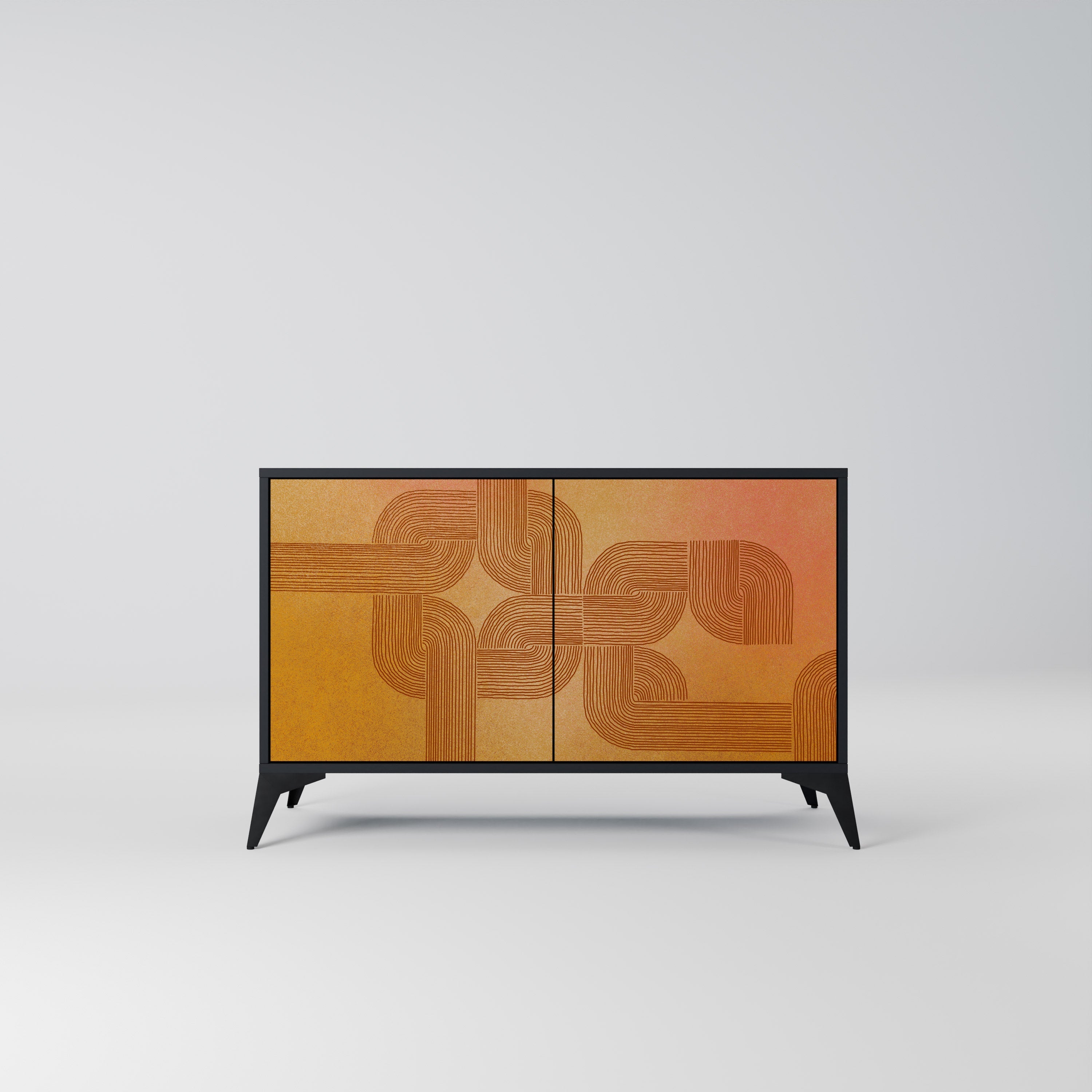 STRENGTHENING RELATION Sideboard mit 2 Türen in Schwarz