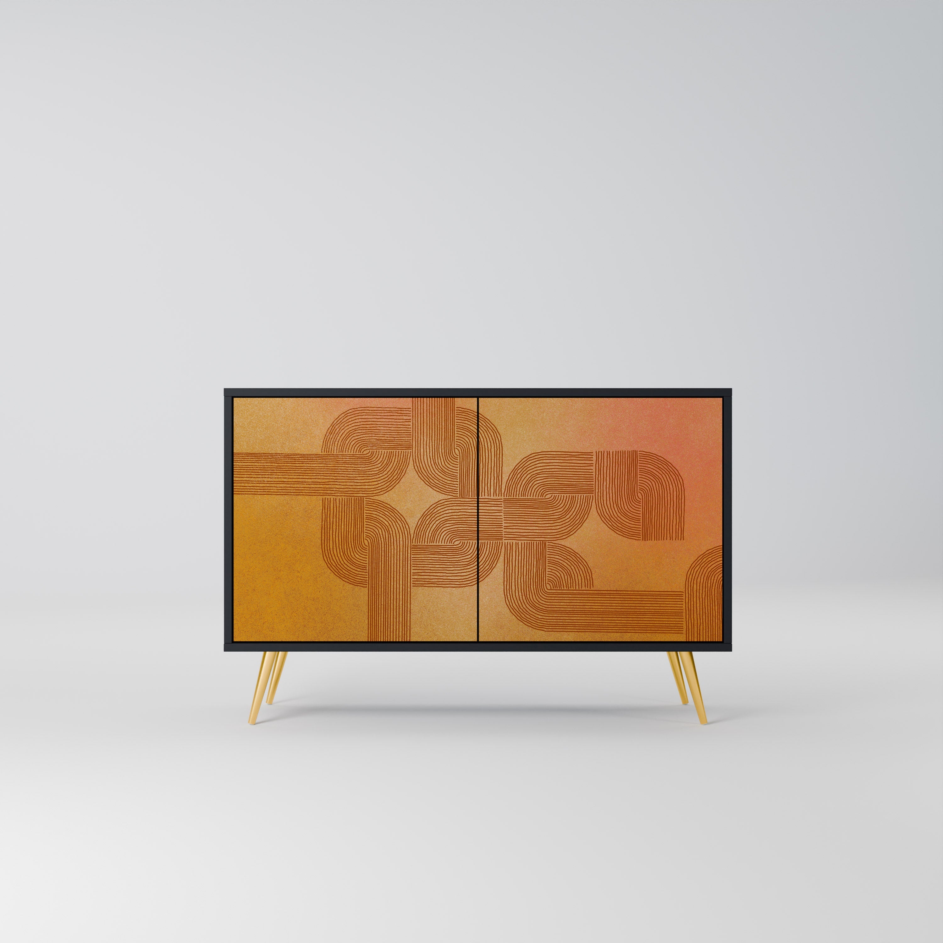 STRENGTHENING RELATION Sideboard mit 2 Türen in Schwarz