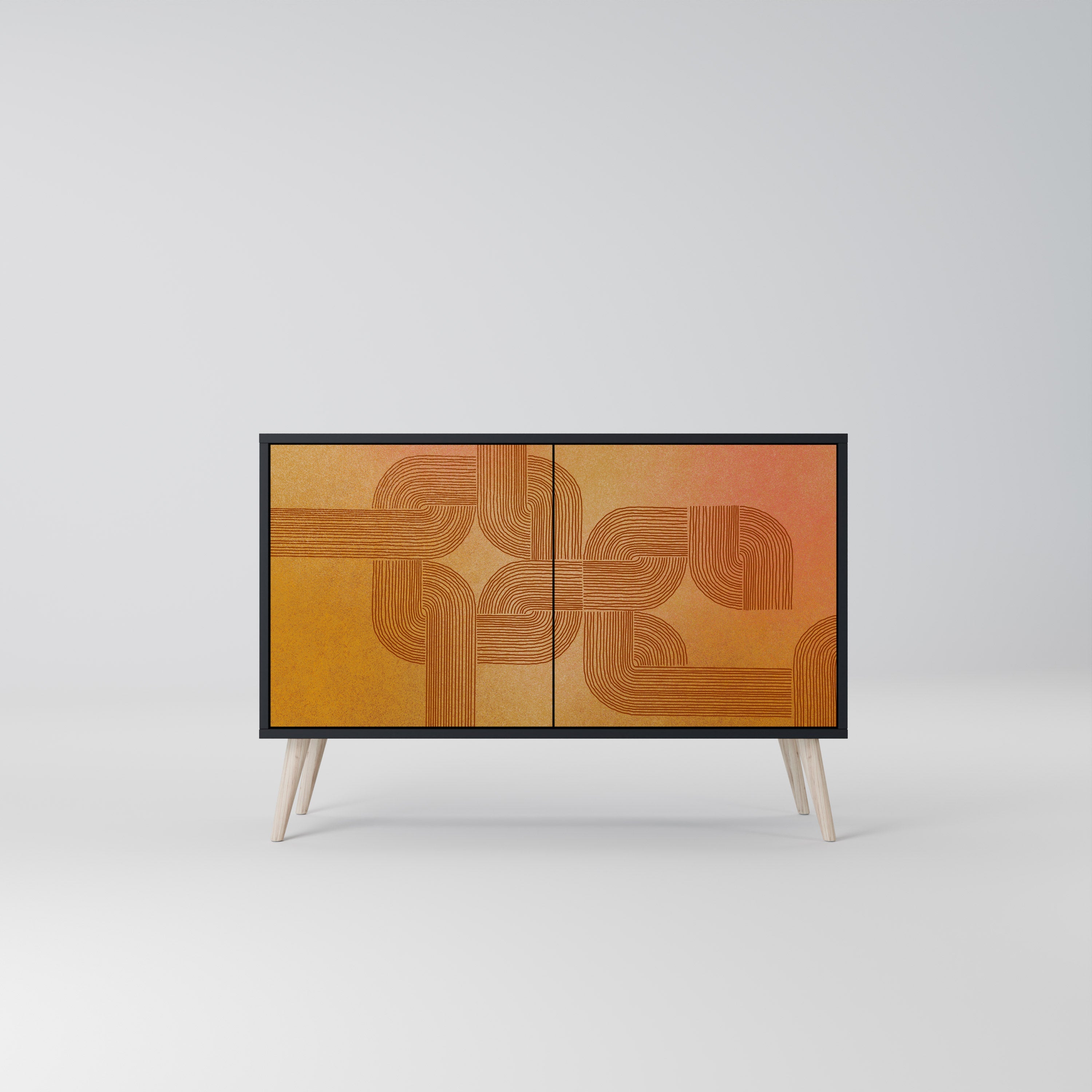 STRENGTHENING RELATION Sideboard mit 2 Türen in Schwarz