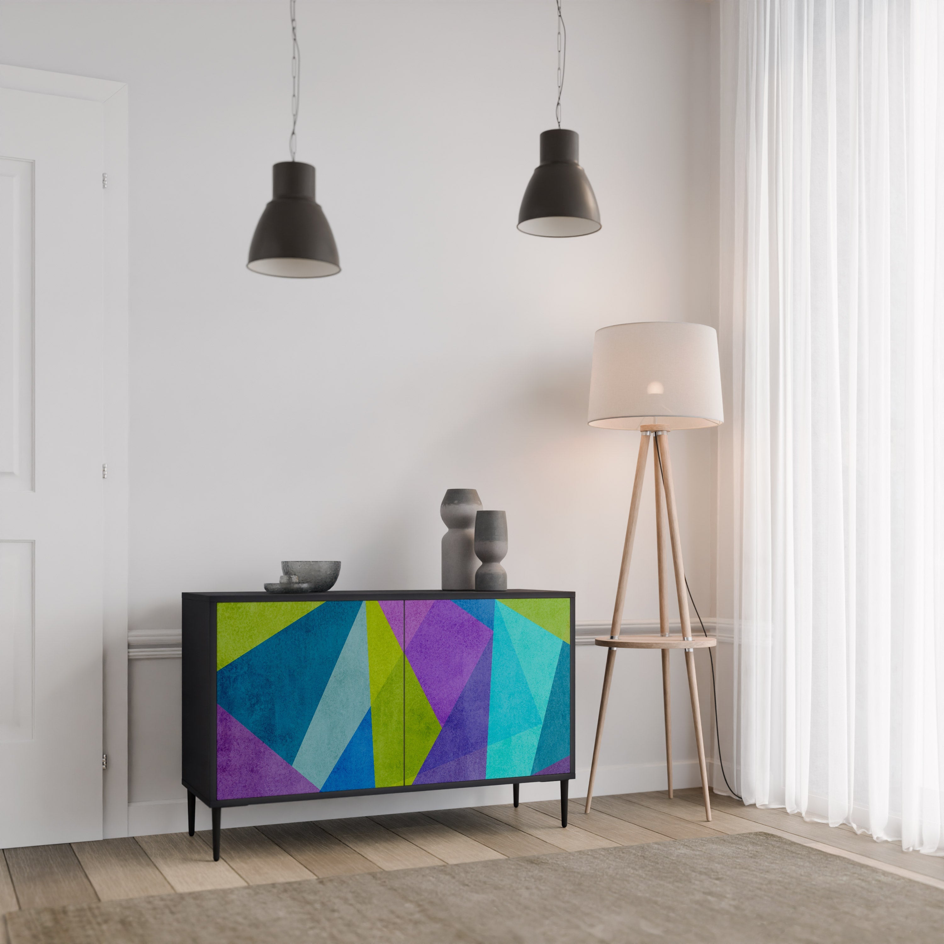 COLD SHOWCASE Sideboard mit 2 Türen in Schwarz