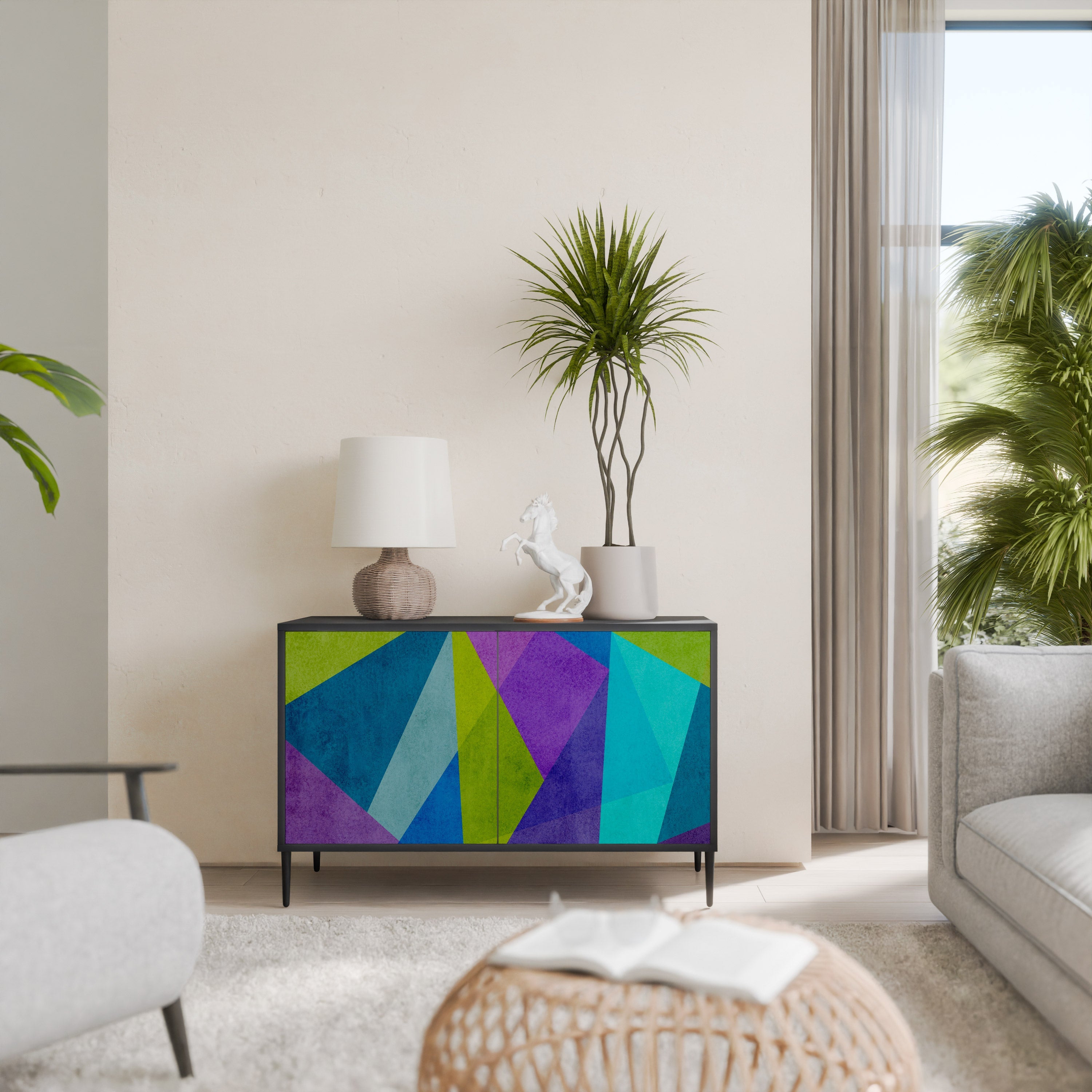 COLD SHOWCASE Sideboard mit 2 Türen in Schwarz