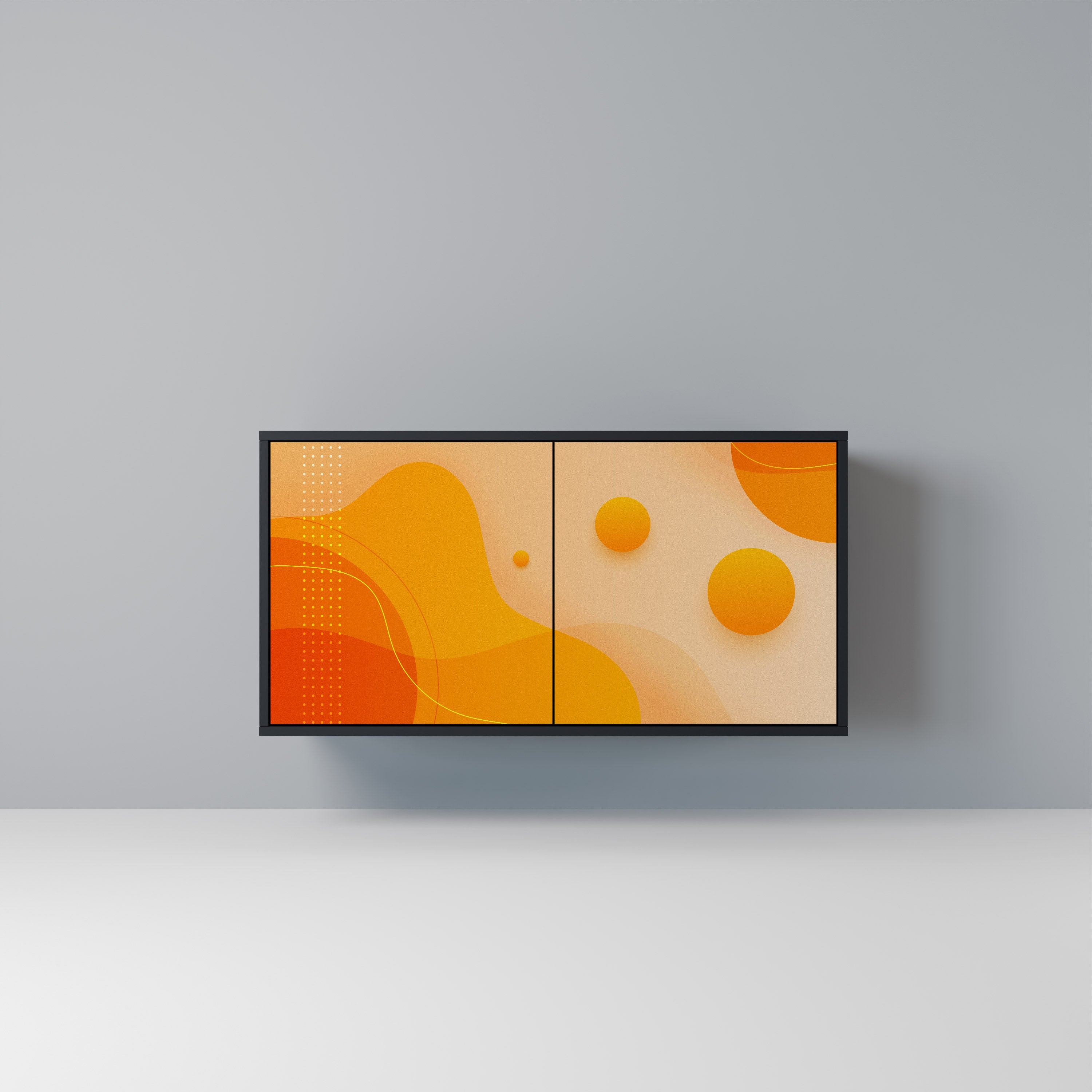 ORANGE ARRANGEMENT Sideboard mit 2 Türen in Schwarz