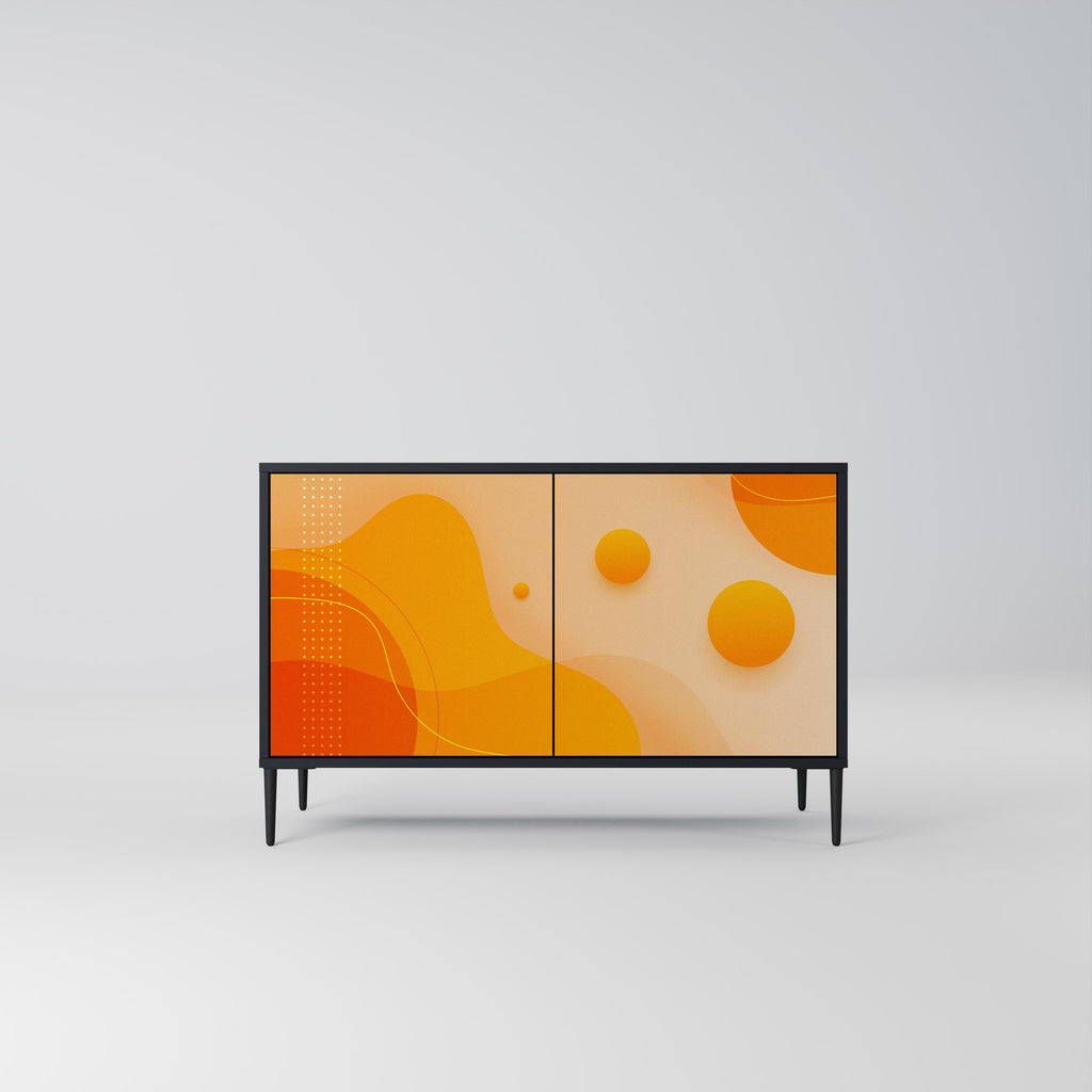 ORANGE ARRANGEMENT Sideboard mit 2 Türen in Schwarz