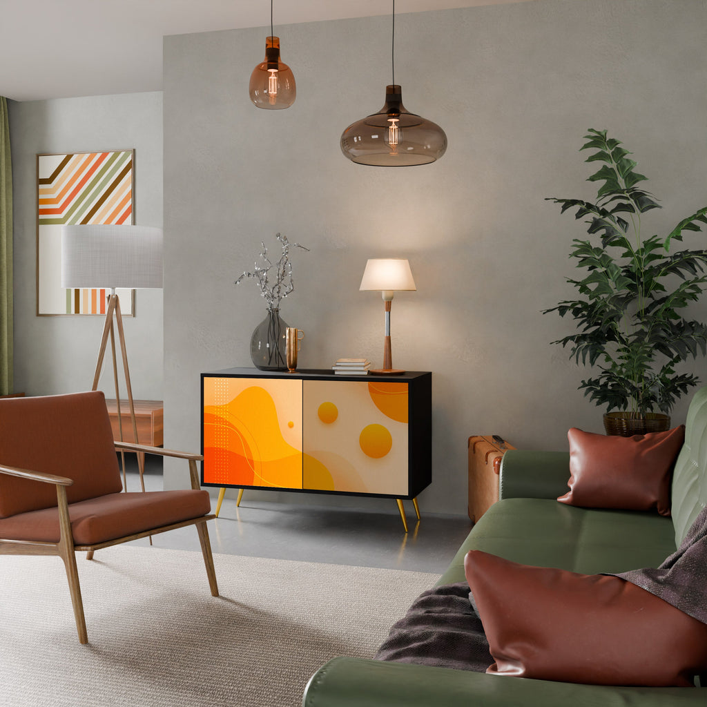 ORANGE ARRANGEMENT Sideboard mit 2 Türen in Schwarz