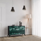 POLYGONAL FLOATING Sideboard mit 2 Türen in Schwarz