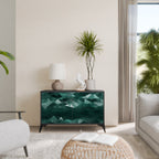 POLYGONAL FLOATING Sideboard mit 2 Türen in Schwarz