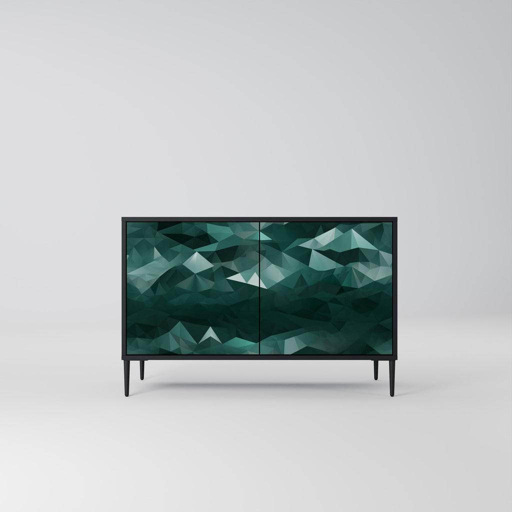 POLYGONAL FLOATING Sideboard mit 2 Türen in Schwarz