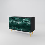 POLYGONAL FLOATING Sideboard mit 2 Türen in Schwarz