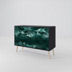 POLYGONAL FLOATING Sideboard mit 2 Türen in Schwarz
