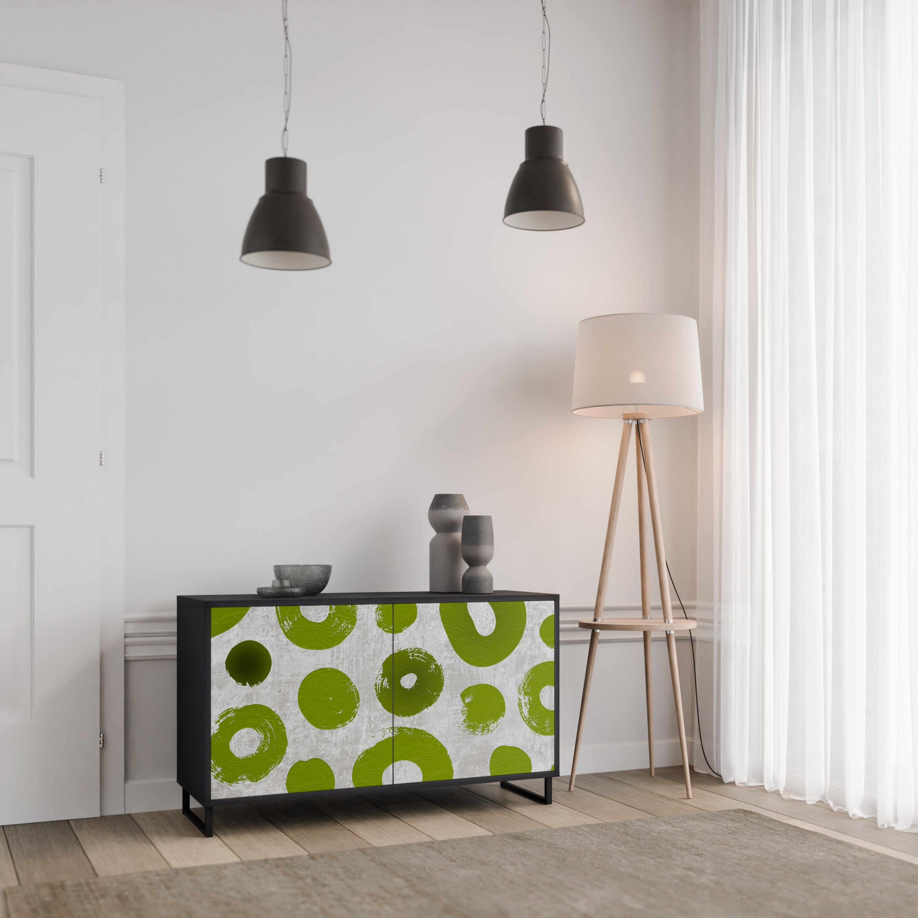 GREEN RHAPSODY Sideboard mit 2 Türen in Schwarz