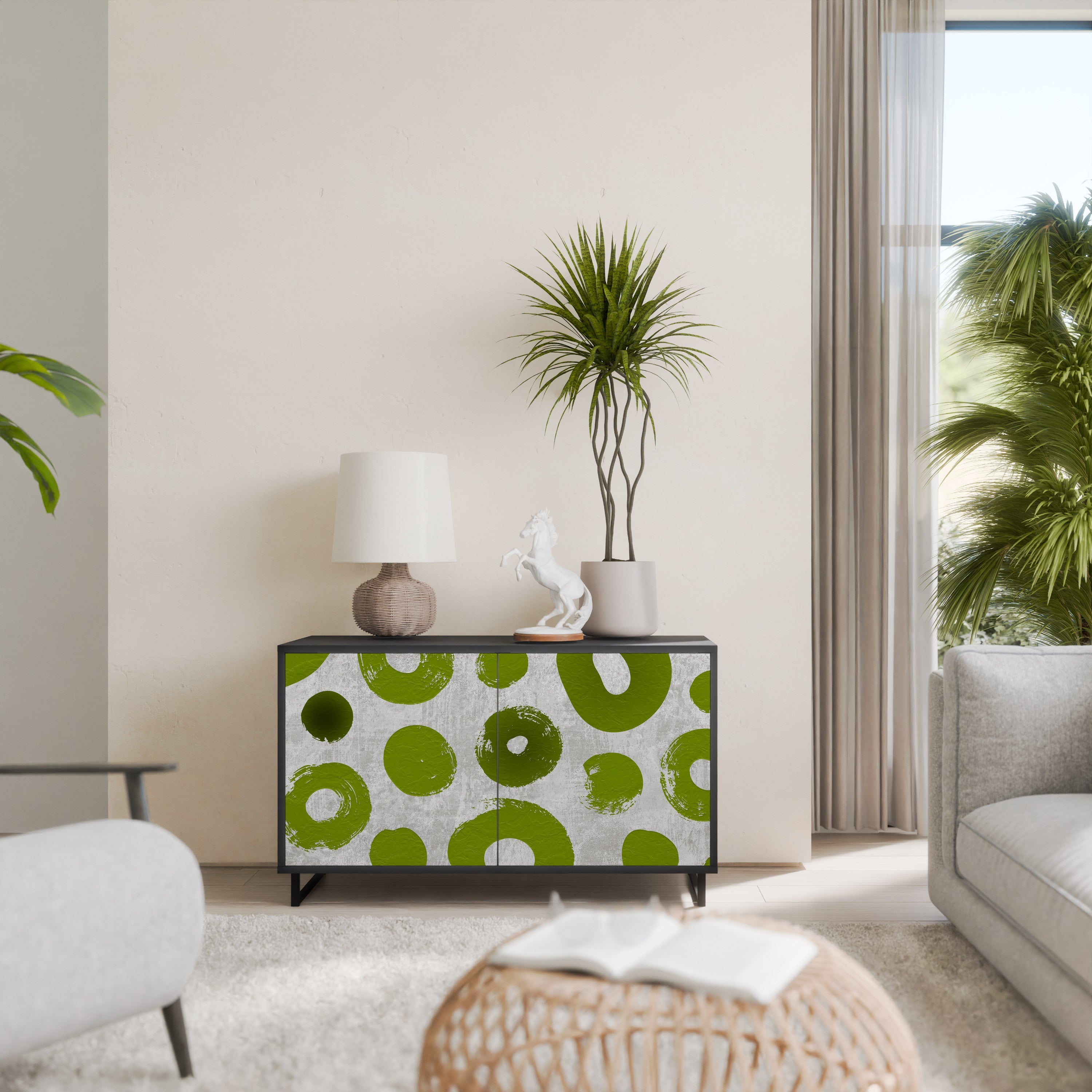 GREEN RHAPSODY Sideboard mit 2 Türen in Schwarz