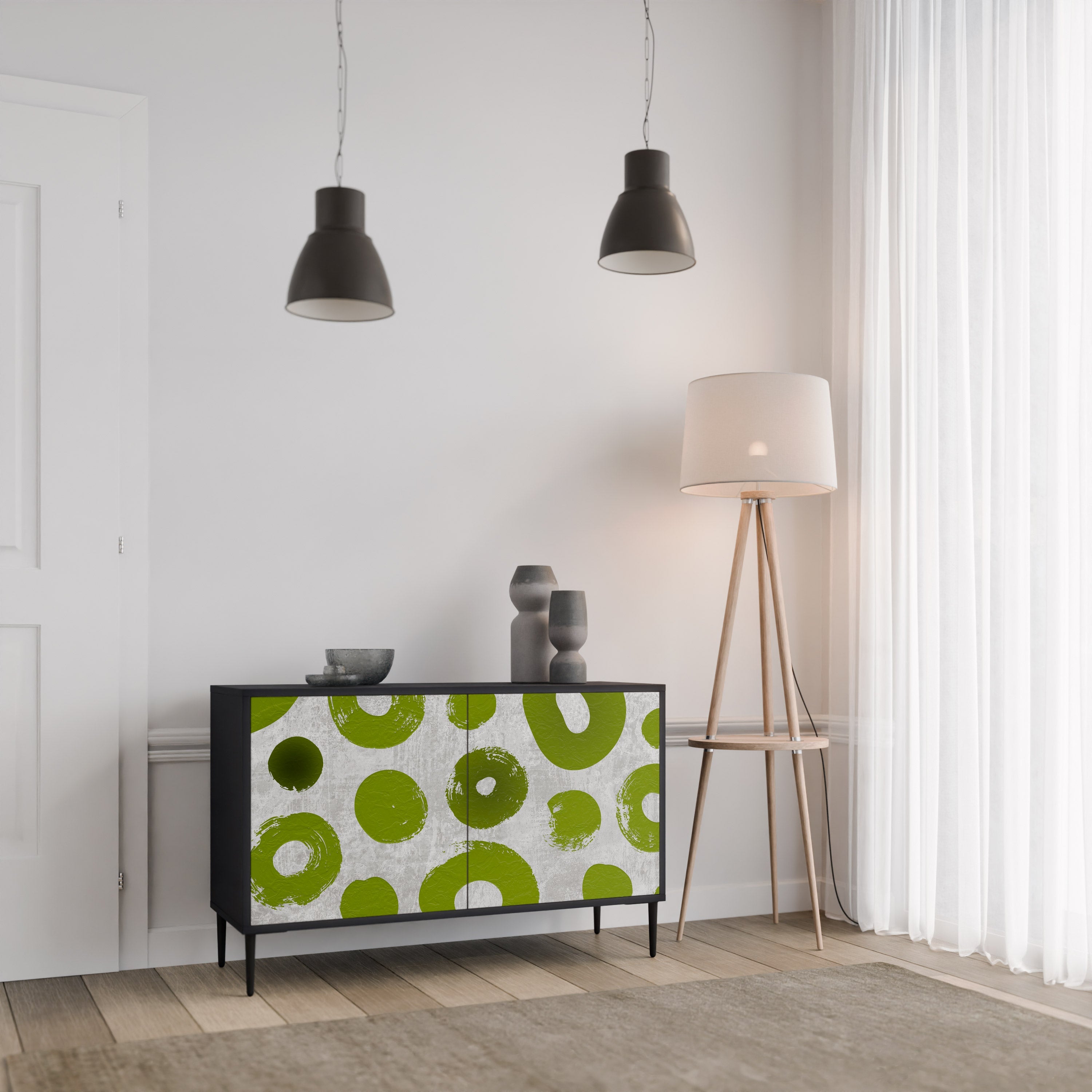 GREEN RHAPSODY Sideboard mit 2 Türen in Schwarz