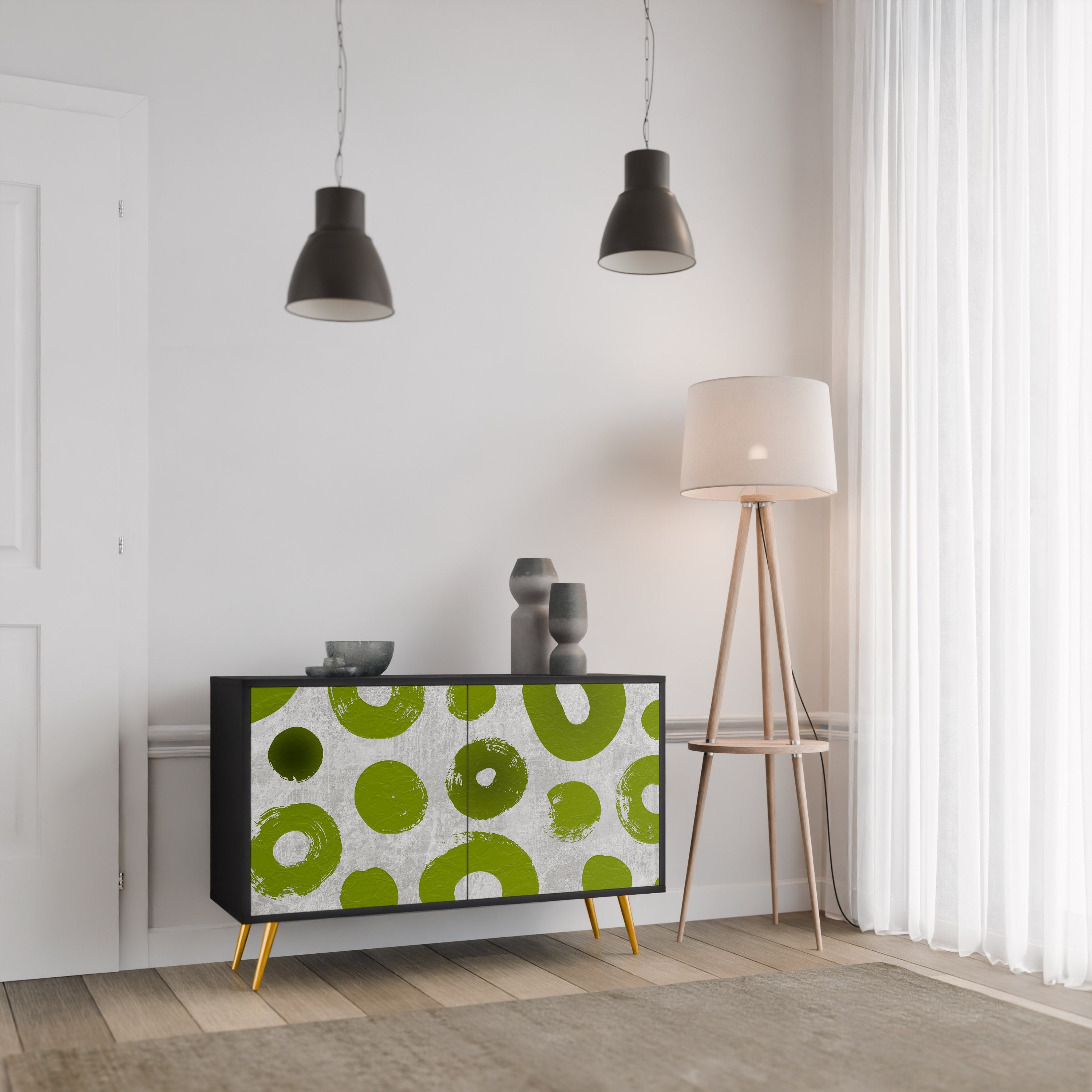 GREEN RHAPSODY Sideboard mit 2 Türen in Schwarz