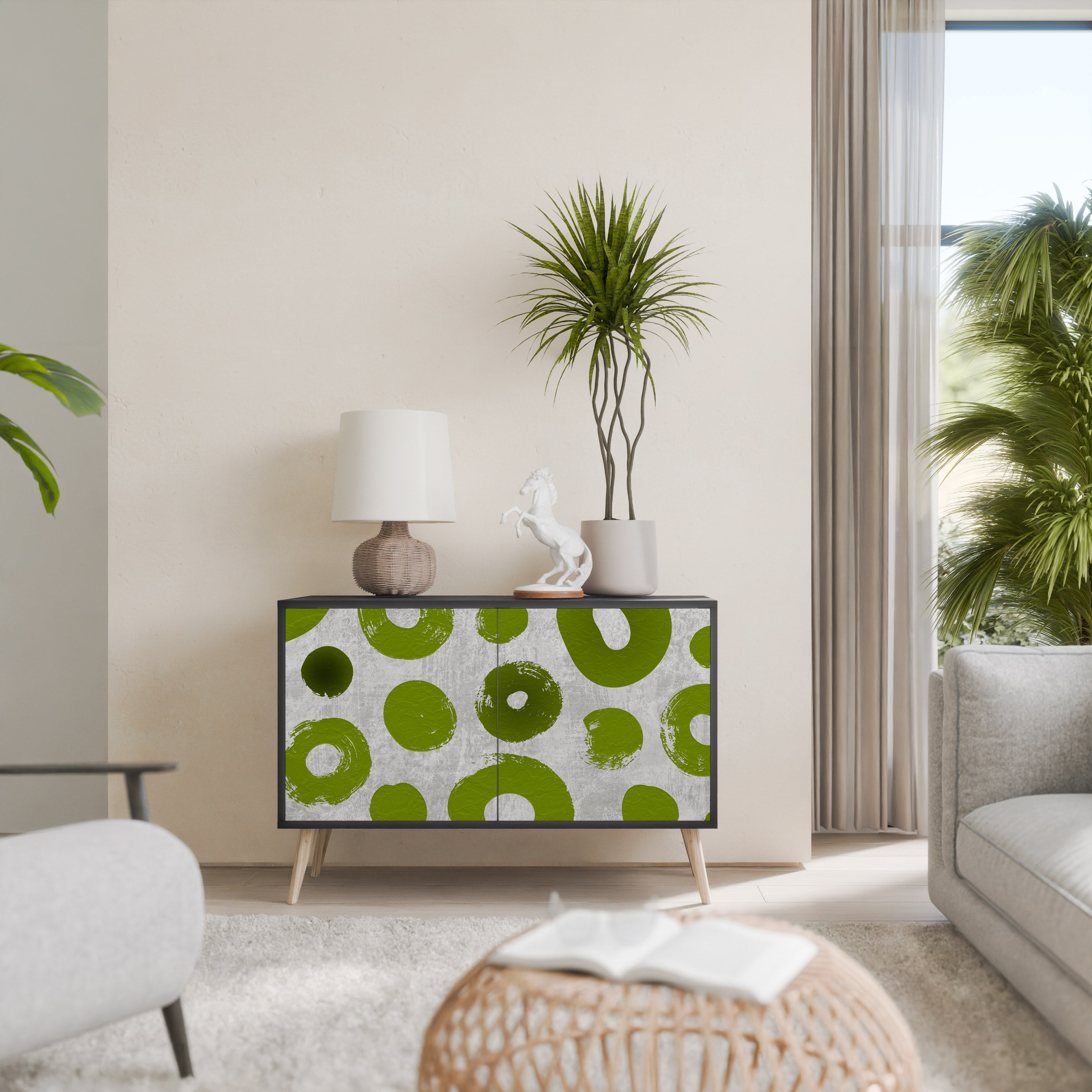 GREEN RHAPSODY Sideboard mit 2 Türen in Schwarz