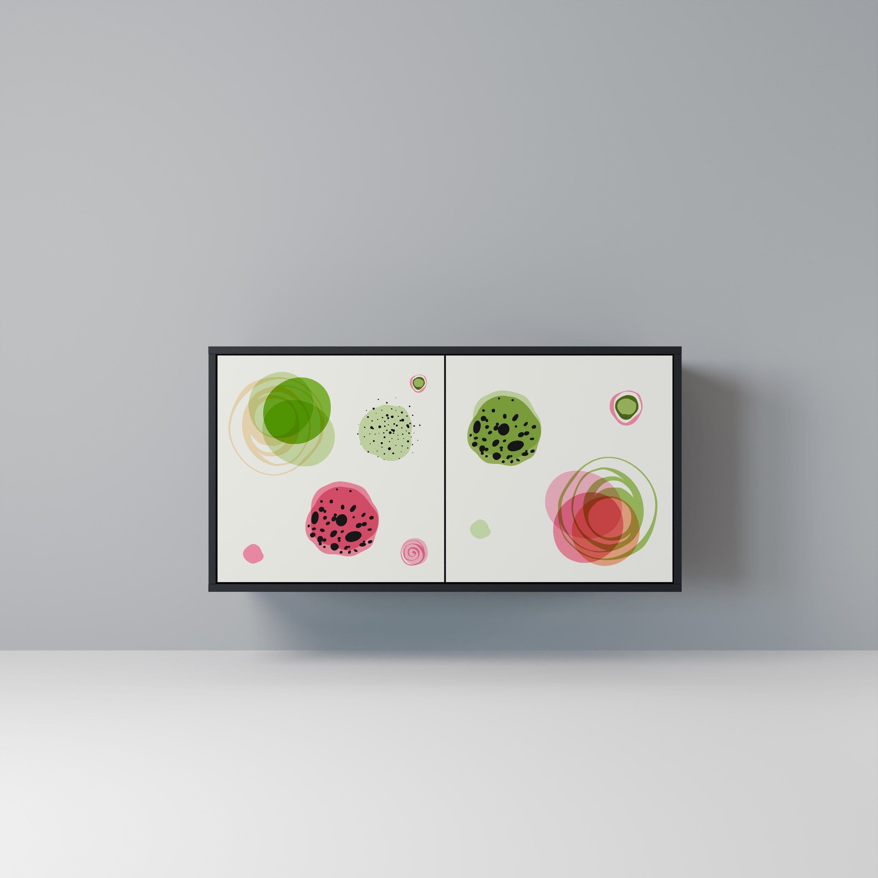 COLORFUL COSMOS Sideboard mit 2 Türen in Schwarz