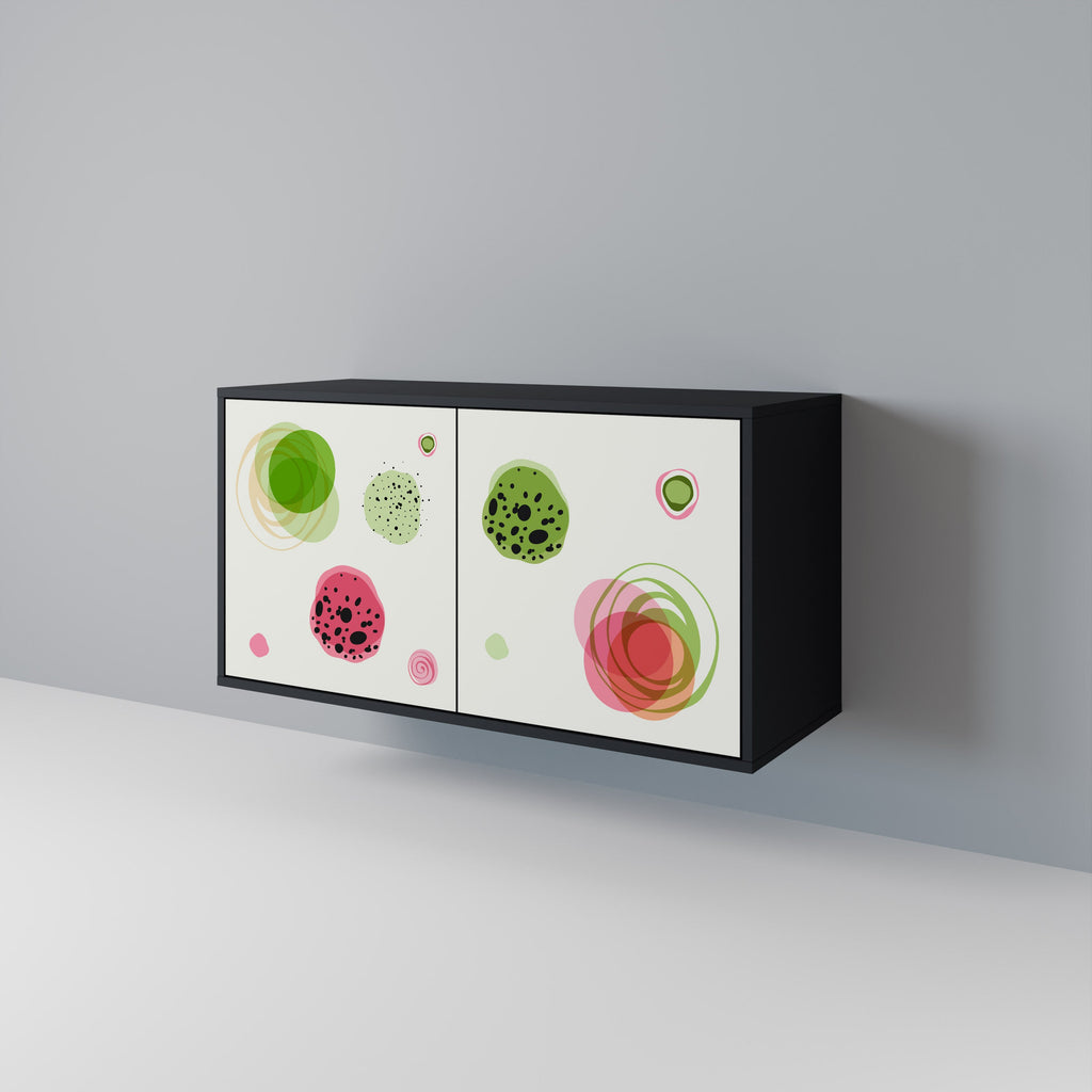COLORFUL COSMOS Sideboard mit 2 Türen in Schwarz