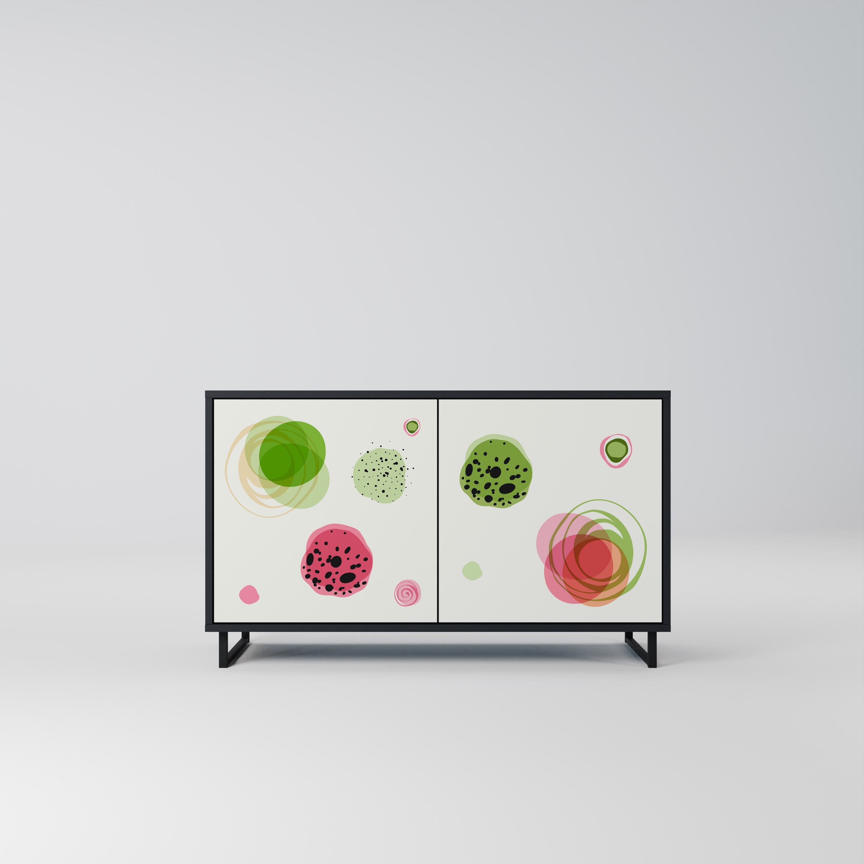 COLORFUL COSMOS Sideboard mit 2 Türen in Schwarz