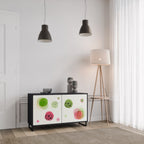 COLORFUL COSMOS Sideboard mit 2 Türen in Schwarz