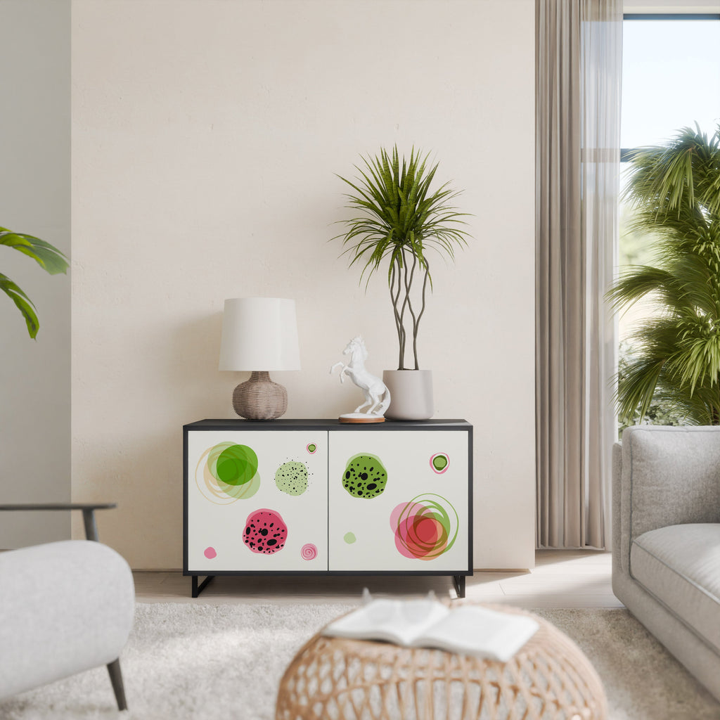 COLORFUL COSMOS Sideboard mit 2 Türen in Schwarz