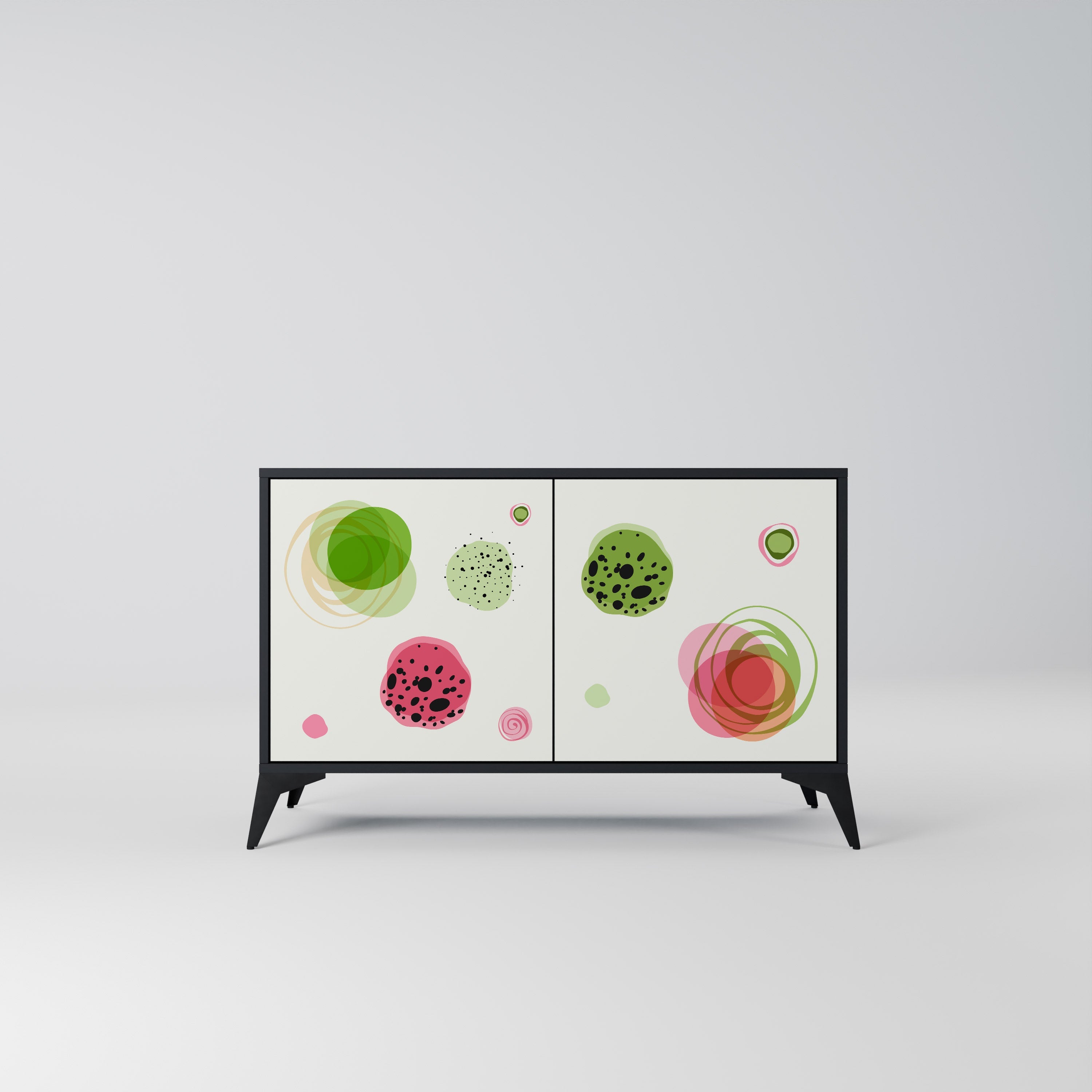 COLORFUL COSMOS Sideboard mit 2 Türen in Schwarz