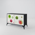 COLORFUL COSMOS Sideboard mit 2 Türen in Schwarz