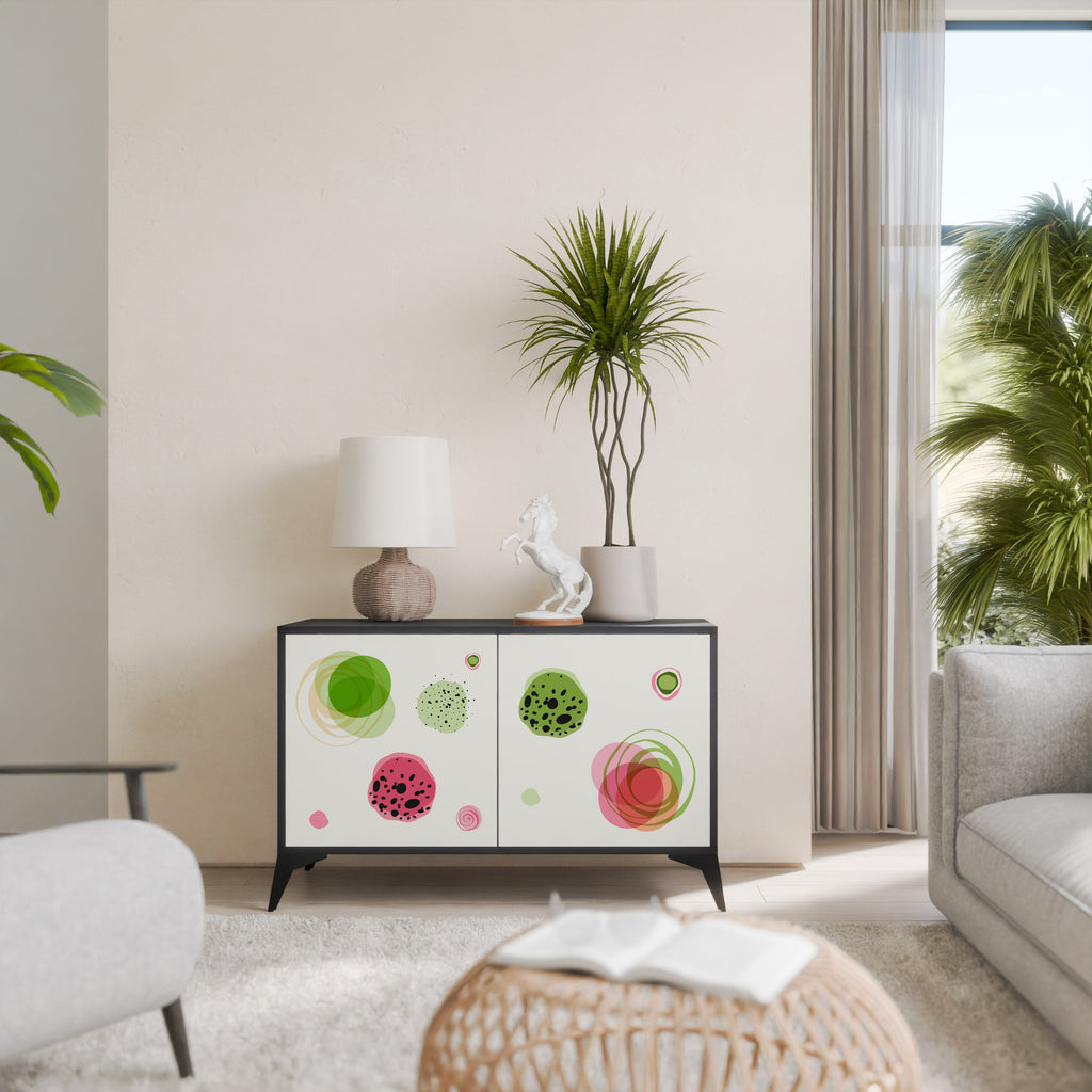 COLORFUL COSMOS Sideboard mit 2 Türen in Schwarz