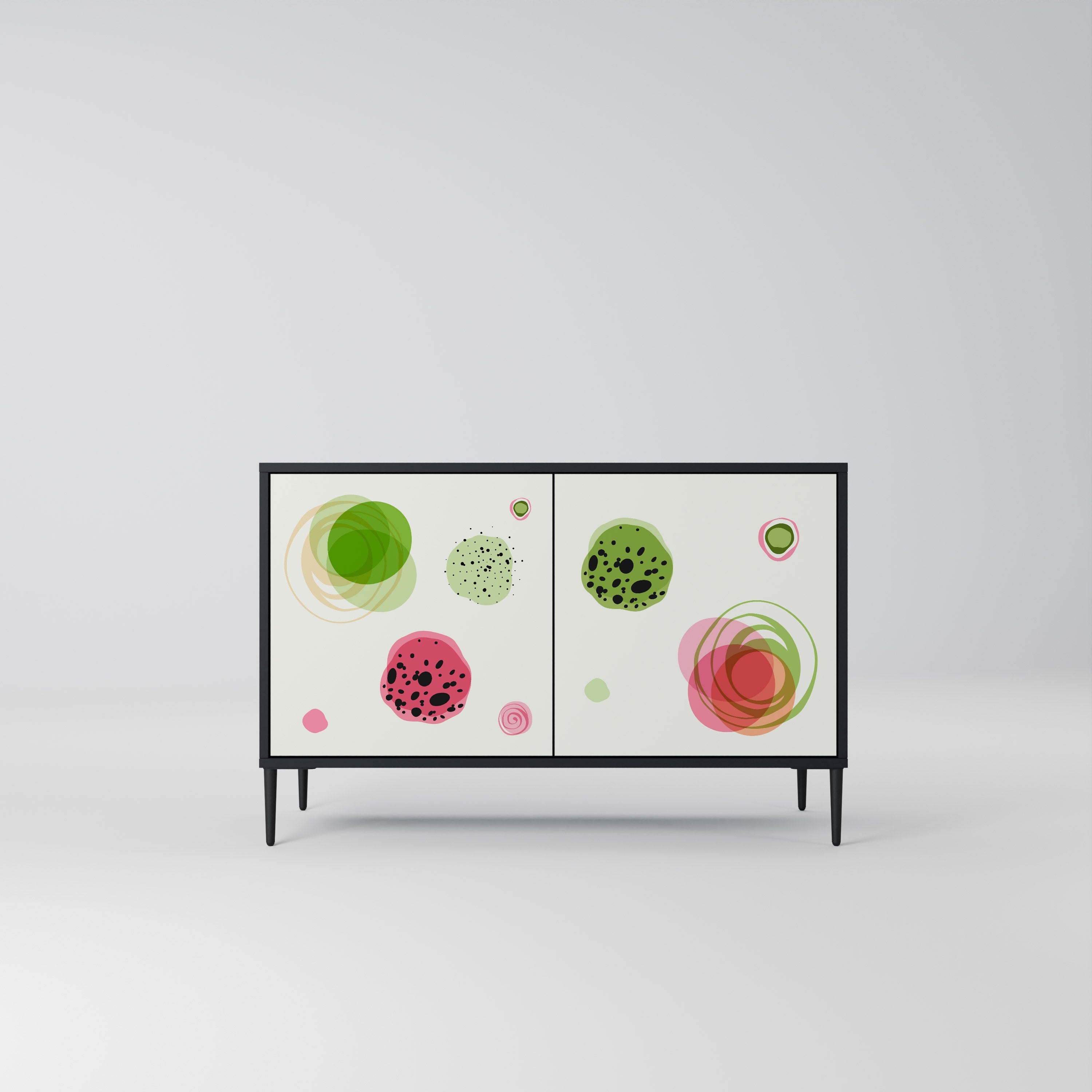 COLORFUL COSMOS Sideboard mit 2 Türen in Schwarz