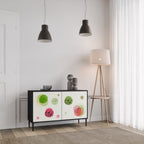 COLORFUL COSMOS Sideboard mit 2 Türen in Schwarz