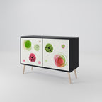 COLORFUL COSMOS Sideboard mit 2 Türen in Schwarz