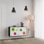 COLORFUL COSMOS Sideboard mit 2 Türen in Schwarz