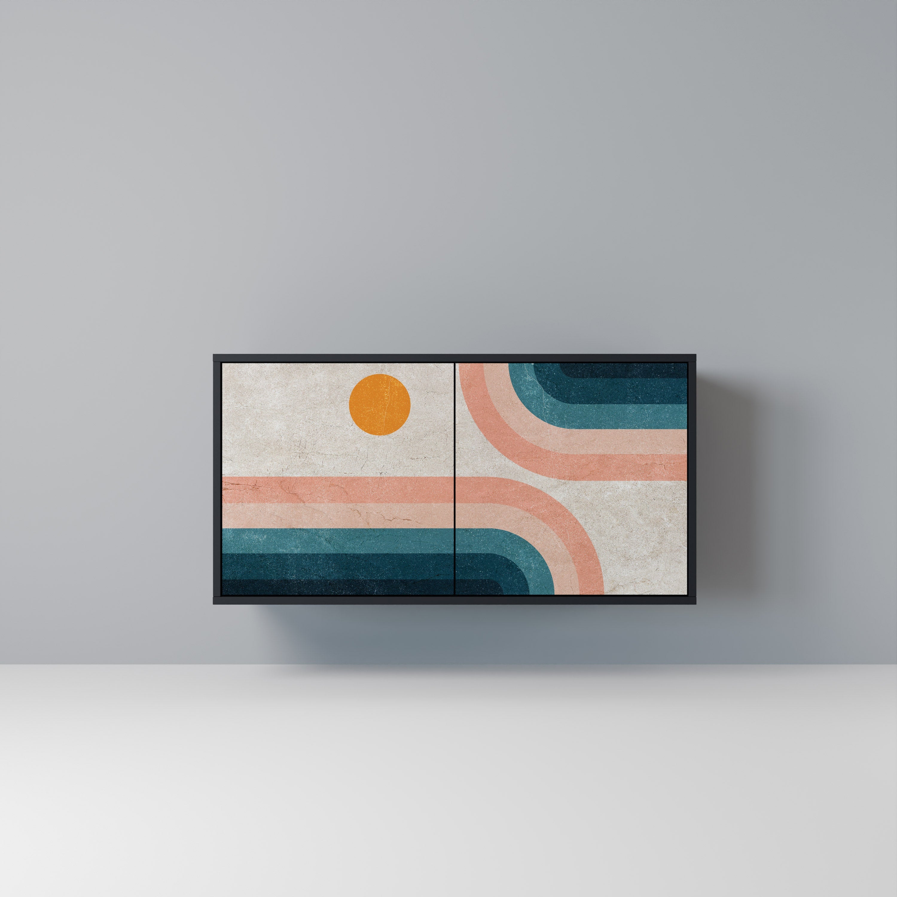 TWO HALVES 2-Door Sideboard in Black Finish