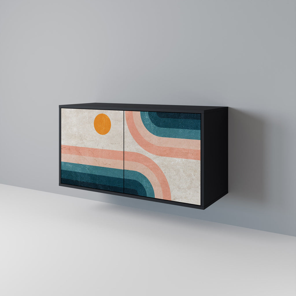 TWO HALVES 2-Door Sideboard in Black Finish